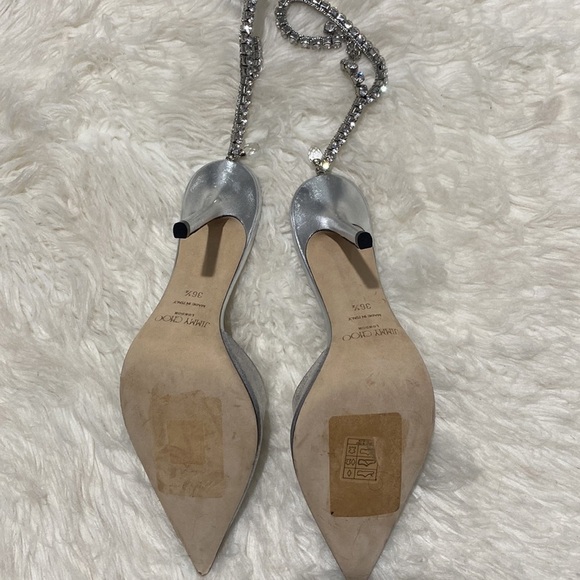 Jimmy Choo Saeda 100 glitter plexi &‎ leather pump size 36.5EU - Picture 10 of 13